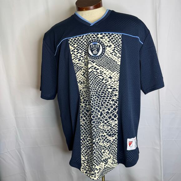 Mitchell & Ness Philadelphia Union Pro Mesh Soccer Jersey XL Navy - Picture 1 of 8